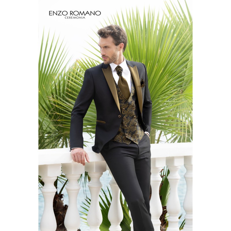 Costume de cérémonie noir Enzo Romano